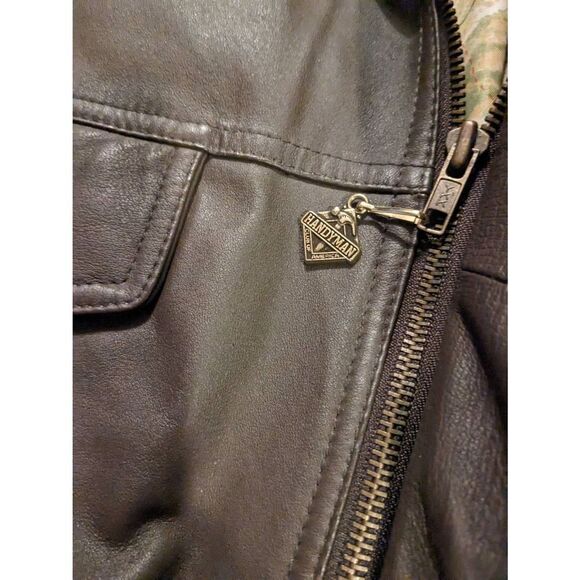 NWOT Handyman leather bomber jacket.vintage - Picture 8 of 11